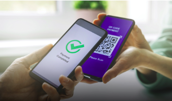 Contactless QR payment on a phone