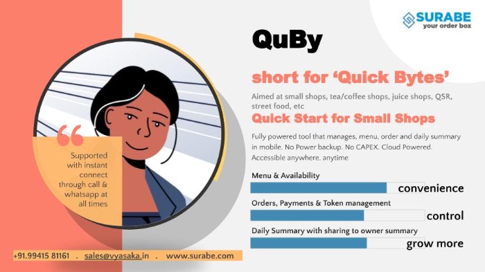 Quby quick-bytes app promotional graphic